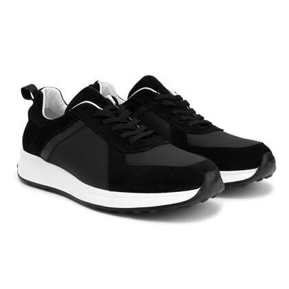  - Vlonı 390-05 Siyah Hakiki Deri Erkek Sneaker