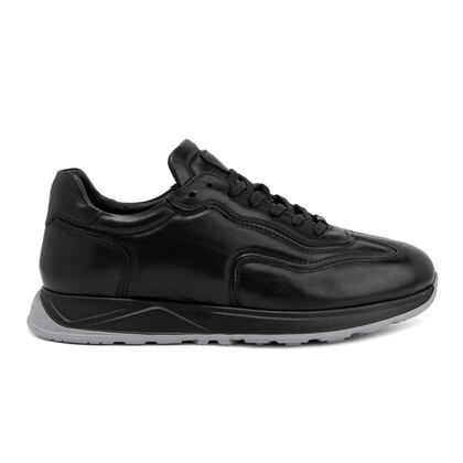  - Vlonı 402-01 Siyah Hakiki Deri Erkek Sneaker (1)