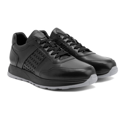  - Vlonı 402-03 Siyah Hakiki Deri Erkek Sneaker (1)